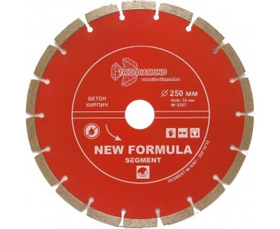 Диск алмазный отрезной Сегментный New Formula (250х32/25.4 мм) TRIO-DIAMOND S207 