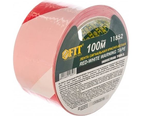 Сигнальная лента FIT IT красно-белая 50*100м 11852 