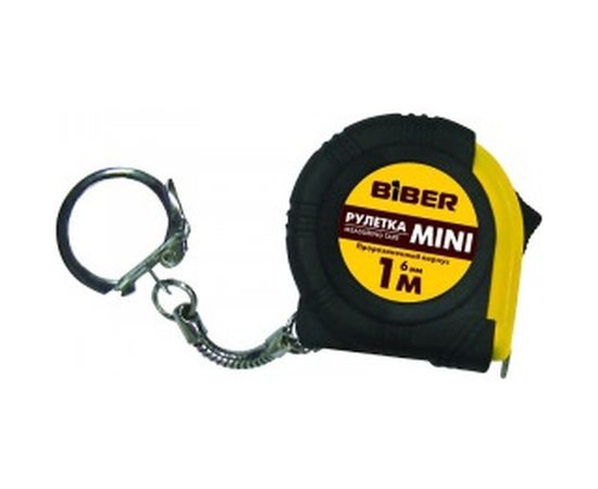 Рулетка (обрезиненный корпус, 1 м х 6 мм) Biber МИНИ 40131 тов-104365 