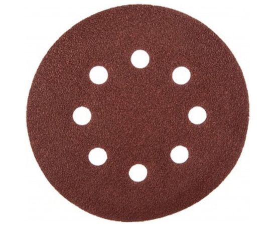 Круг абразивный с перфорацией (5 шт; 125 мм; Р80; Velcro; 8 отв) Biber 70683 тов-165723 