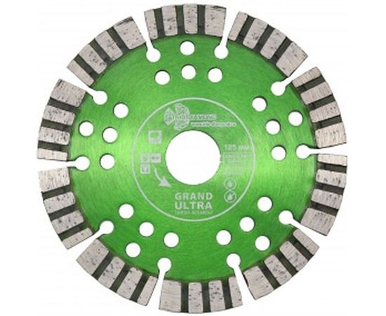 Диск алмазный отрезной Сегмент Турбо серия Grand hot press (125х22.23 мм) TRIO-DIAMOND GTS732 – изображение 2