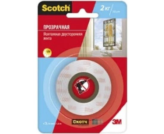 Клейкая прозрачная монтажная лента Scotch 40041915 19 мм х 1,5 м 7100094887 – изображение 2