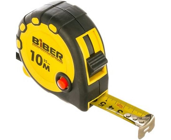 Рулетка (обрезиненный корпус, 10 м х 25 мм) Biber STANDART 40095 тов-173014 – изображение 3