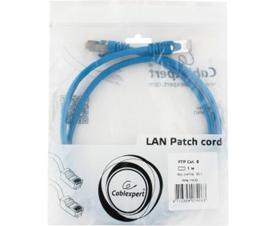 Патч-корд Cablexpert FTP кат.6, 1м, литой, многожильный синий PP6-1M/B – изображение 3