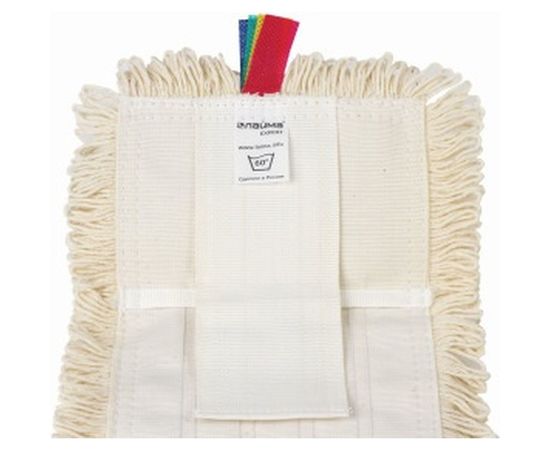 Плоская насадка МОП для швабры/держателя ЛАЙМА EXPERT 40 см, уши/карманы, нашивной хлопок 605303 – изображение 5