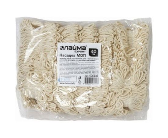 Плоская насадка МОП для швабры/держателя ЛАЙМА EXPERT 40 см, уши/карманы, нашивной хлопок 605303 – изображение 8