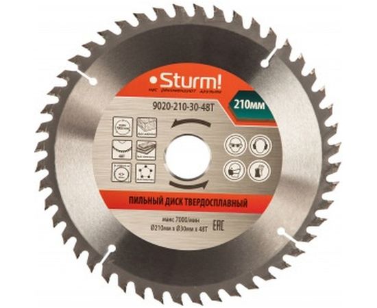 Диск пильный по дереву (210х30 мм; 48T) Sturm 9020-210-30-48T 
