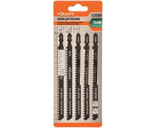 Пилки для лобзика T344D (5 шт.) Sturm 5250304 