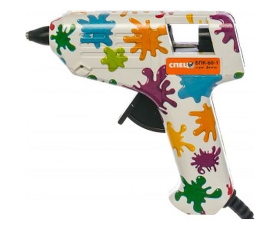 Термоклеевой пистолет с комплектом цветных стержней (20 штук) СПЕЦ Дизайн БПК-60-1 СПЕЦ-3267 