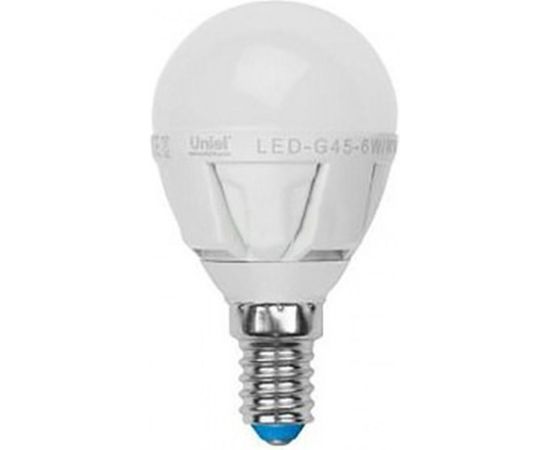 Светодиодная диммируемая лампа Uniel LED-G45-6W/WW/E14/FR/DIM PLP01WH UL-00000694 