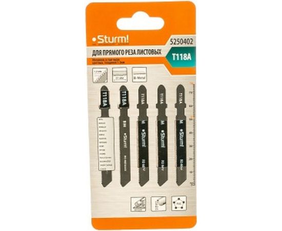 Пилки для лобзика по металлу T118A (5 шт.) Sturm 5250402 