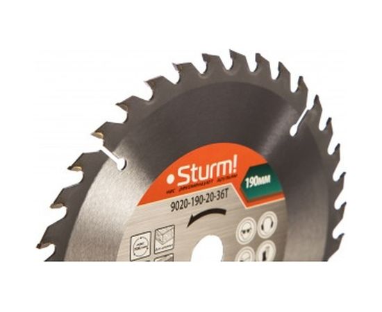 Диск пильный по дереву (190х20 мм; 36T) Sturm 9020-190-20-36T – изображение 2
