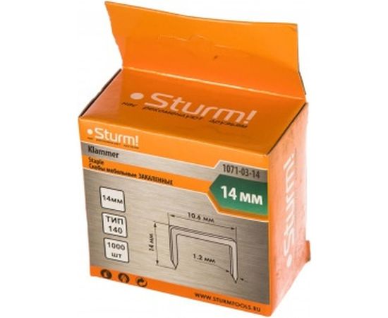 Скоба закаленная (1000 шт; 14 мм; Тип 140) для степлеров Sturm 1071-03-14 – изображение 2