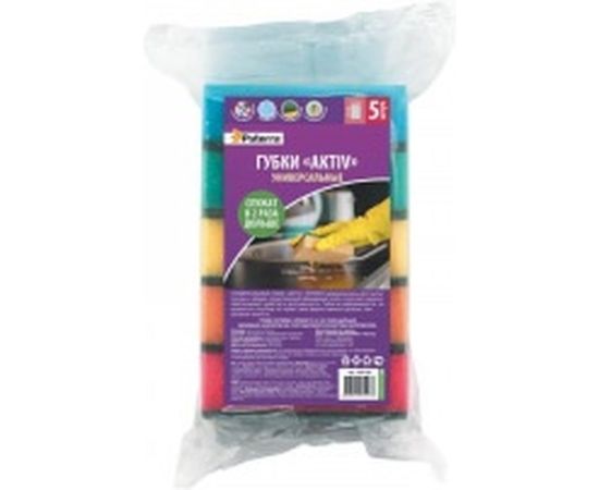 Кухонные губки PATERRA AKTIV maxi 65х95 мм, 5 шт. 406-001 – изображение 2