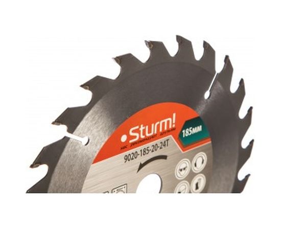 Диск пильный по дереву (185х20 мм; 24T) Sturm 9020-185-20-24T – изображение 2