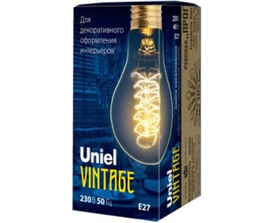 Лампа накаливания Uniel VINTAGE IL-V-A60-40/GOLDEN/E27 CW01 UL-00000475 – изображение 2