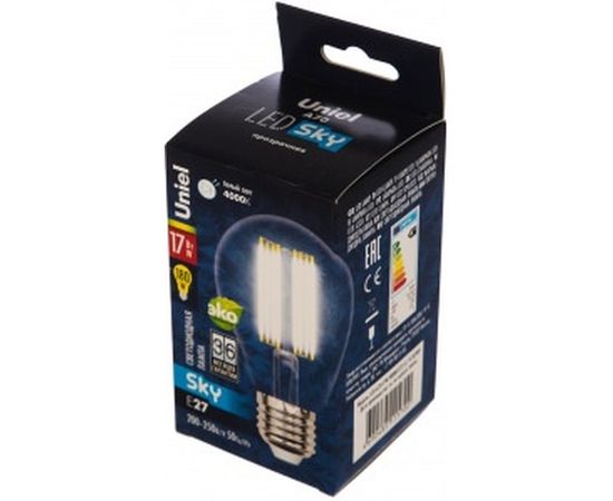Светодиодная лампа Uniel LED-A70-17W/4000K/E27/CL PLS02WH Форма A, прозрачная UL-00004871 – изображение 2