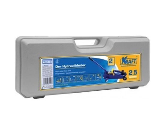 Подкатной гидравлический домкрат KRAFT 2.5 т, кейс KT 820003 – изображение 3