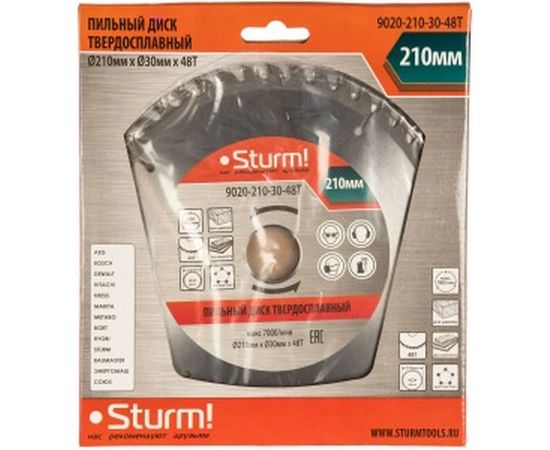 Диск пильный по дереву (210х30 мм; 48T) Sturm 9020-210-30-48T – изображение 3