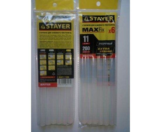 Стержень 6 шт. (200х11 мм; прозрачный) по пластику/стеклу для клеевого пистолета STAYER 2-06821-T-S06 – изображение 3