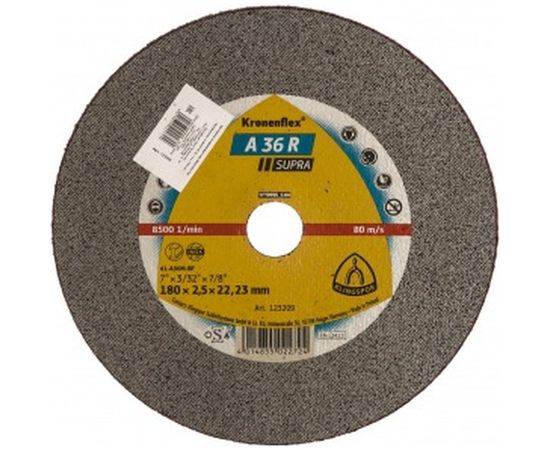 Круг отрезной по нержавеющей стали (180х22.2 мм) для УШМ KLINGSPOR 123209 