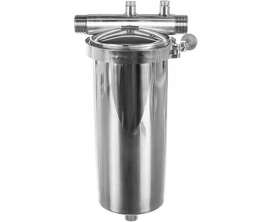 Корпус магистрального фильтра Гейзер 10BB прозрачный, с латунными вставками 50717 