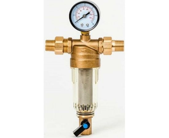 Фильтр 1/2, для холодной воды, с манометром, d53 Гейзер Бастион 7508165233 32676 