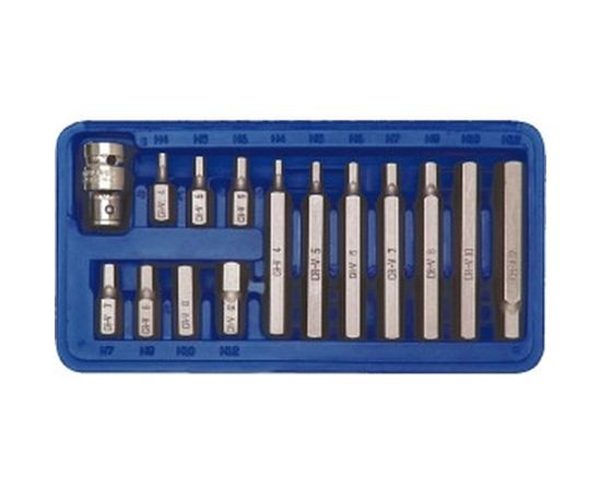 Набор бит НЕХ (15 шт, Н4-Н12) в пластмассовом боксе VOREL 66720 