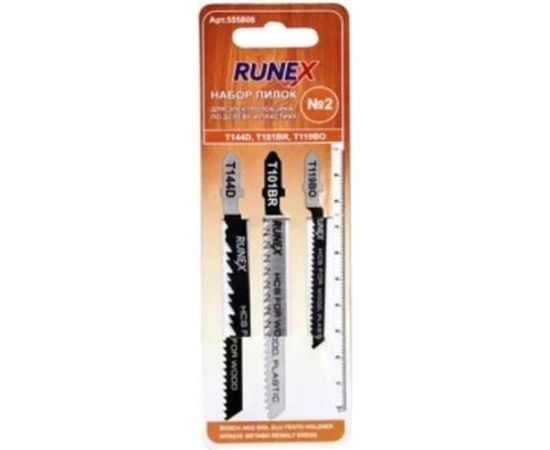Набор пилок № 2 по дереву и пластику T144D/T101BR/T119BO 3 шт. Runex 555808 