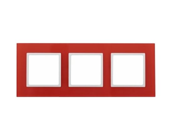 Рамка ЭРА 14-5103-23 на 3 поста, стекло, Elegance, красный+белый Б0034514 