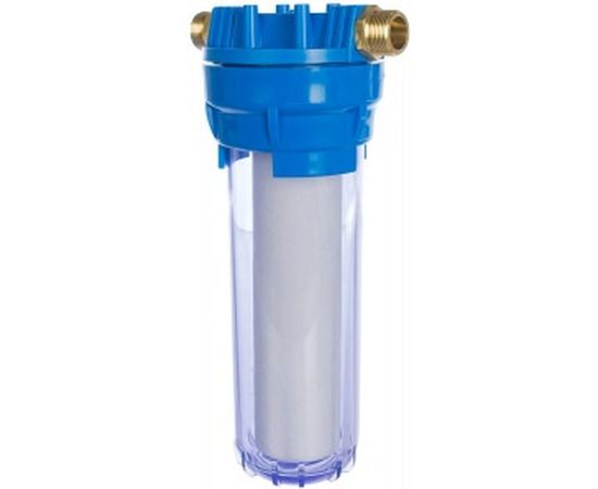 Магистральный фильтр для воды со сменным картриджем Гейзер 1П прозрачный 3/4 32009 