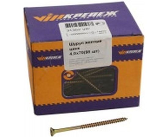 Шуруп VIPкрепеж жёлтый цинк 98 шт 31352 VIP 