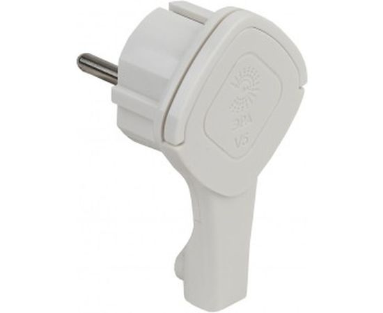 Вилка ЭРА V5U ультраплоская c/з 16A с кольцом белая Б0026331 