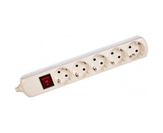 Колодка K-5es заземление, выключатель, 5 гнезд ЭРА C0045326 