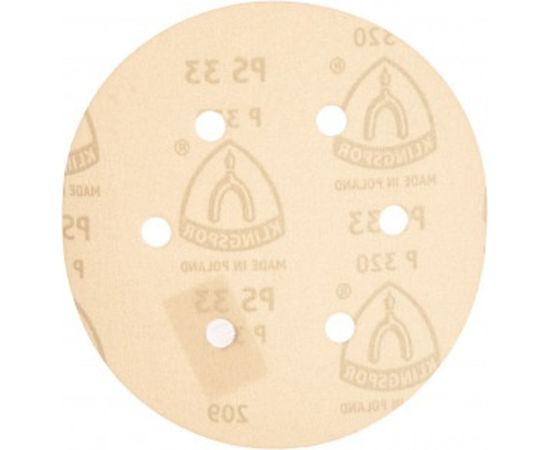 Круг шлифовальный на липучке для обработки красок, лаков и шпаклевок (150 мм; Р320; 6 отверстий) KLINGSPOR 147126 