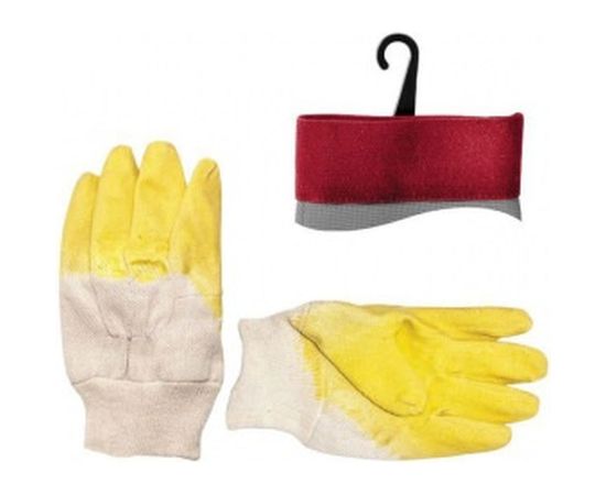 Тканевая покрытая перчатка стекольщика INTERTOOL, желтая SP-0002 