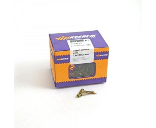 Шуруп VIPкрепеж жёлтый цинк 300 шт 31320 VIP 