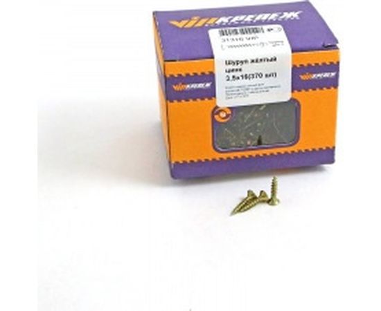 Шуруп VIPкрепеж жёлтый цинк 370 шт 31316 VIP 