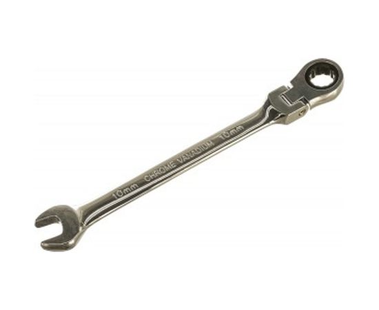 Комбинированный ключ трещоточный шарнирный 10мм на держателе ЭВРИКА ER-61010H 