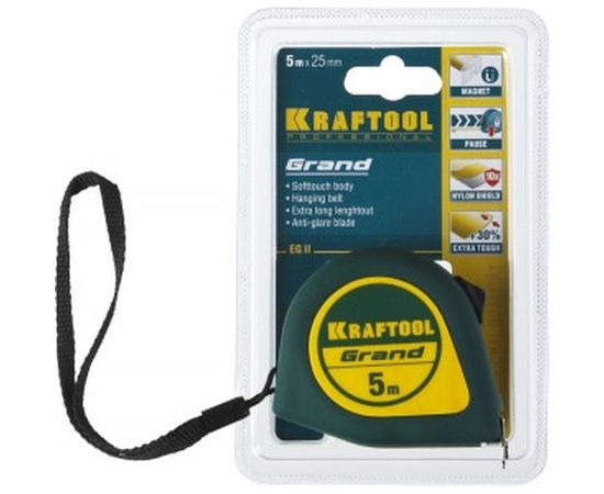 Рулетка KRAFTOOL GRAND 5м/25мм 34022-05-25 – изображение 2
