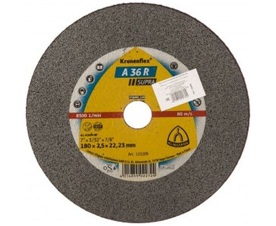 Круг отрезной по нержавеющей стали (180х22.2 мм) для УШМ KLINGSPOR 123209 – изображение 2