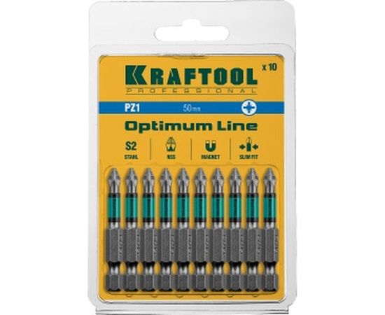 Биты профессиональные (PZ1, 50 мм, 10 шт.) Kraftool 26124-1-50-10 – изображение 2
