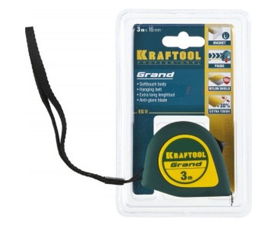 Рулетка KRAFTOOL GRAND 3м/16мм 34022-03-16 – изображение 3