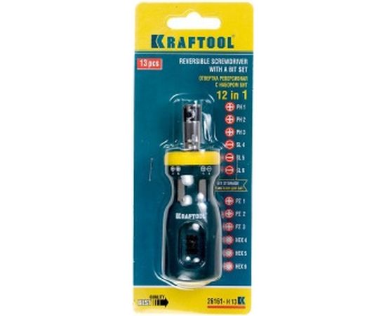 Реверсивная отвертка с битами BIT LOCK 12 в 1 KRAFTOOL 26161-H13 – изображение 3