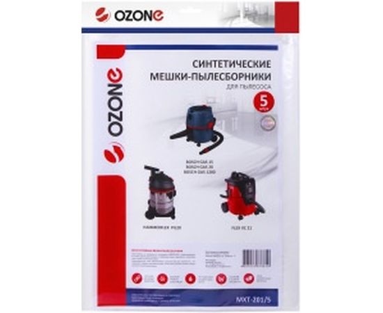 Мешок-пылесборник turbo синтетический 5 шт. (до 20 л) OZONE MXT-201/5 – изображение 4