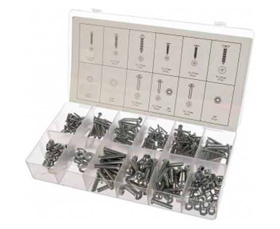 Набор саморезов, винтов, гаек, шайб СИБРТЕХ 347 предметов 47609 