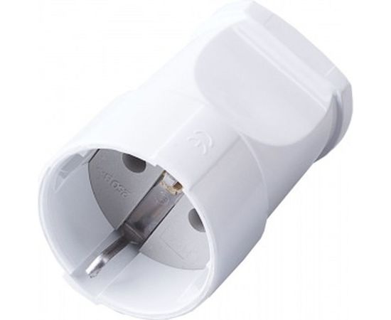 Переносная одноместная розетка STEKKER с заземляющим контактом, пластик 250В, 16А, IP20, белая 32853 