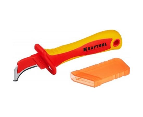 Диэлектрический нож электрика с "пяткой", изогнутый Kraftool KN-7, 45400 