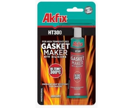 Термостойкий силиконовый герметик Akfix HT300, черный, 50 мл SA113 