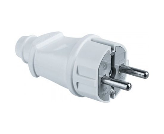 Вилка Navigator NCA-PL02-16A-E-WH, прямая, с заземлением, белая 61359 